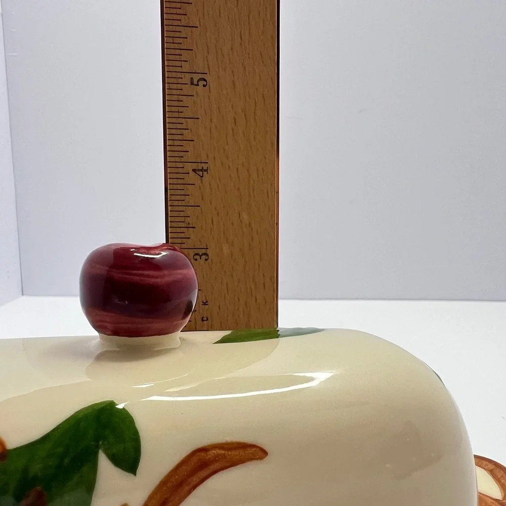 Franciscan Apple Butter Dish with Lid 1949-1953 Vintage Hand Painted USA Made